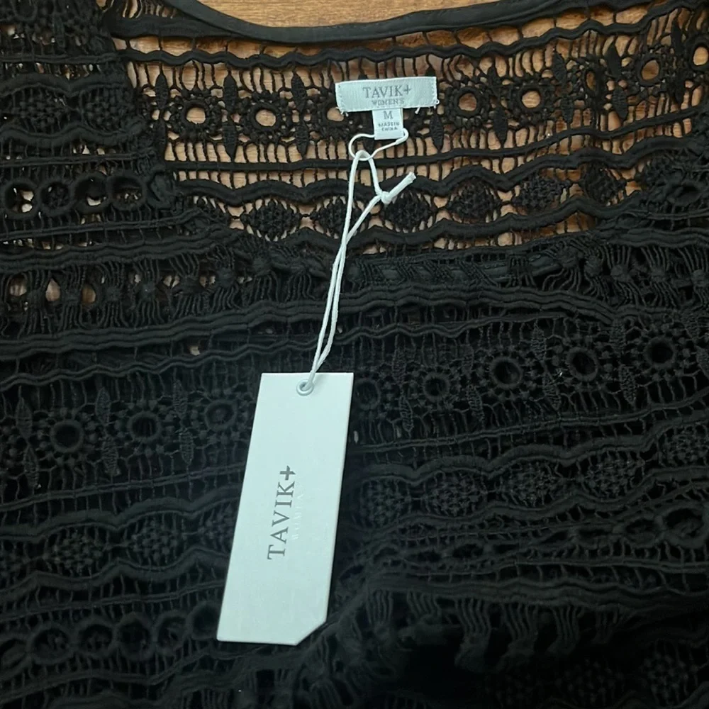 Tavik  Black Long Sleeve Sexy Dress Beach Swim Cover Up Size M